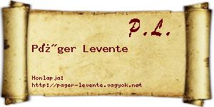 Páger Levente névjegykártya